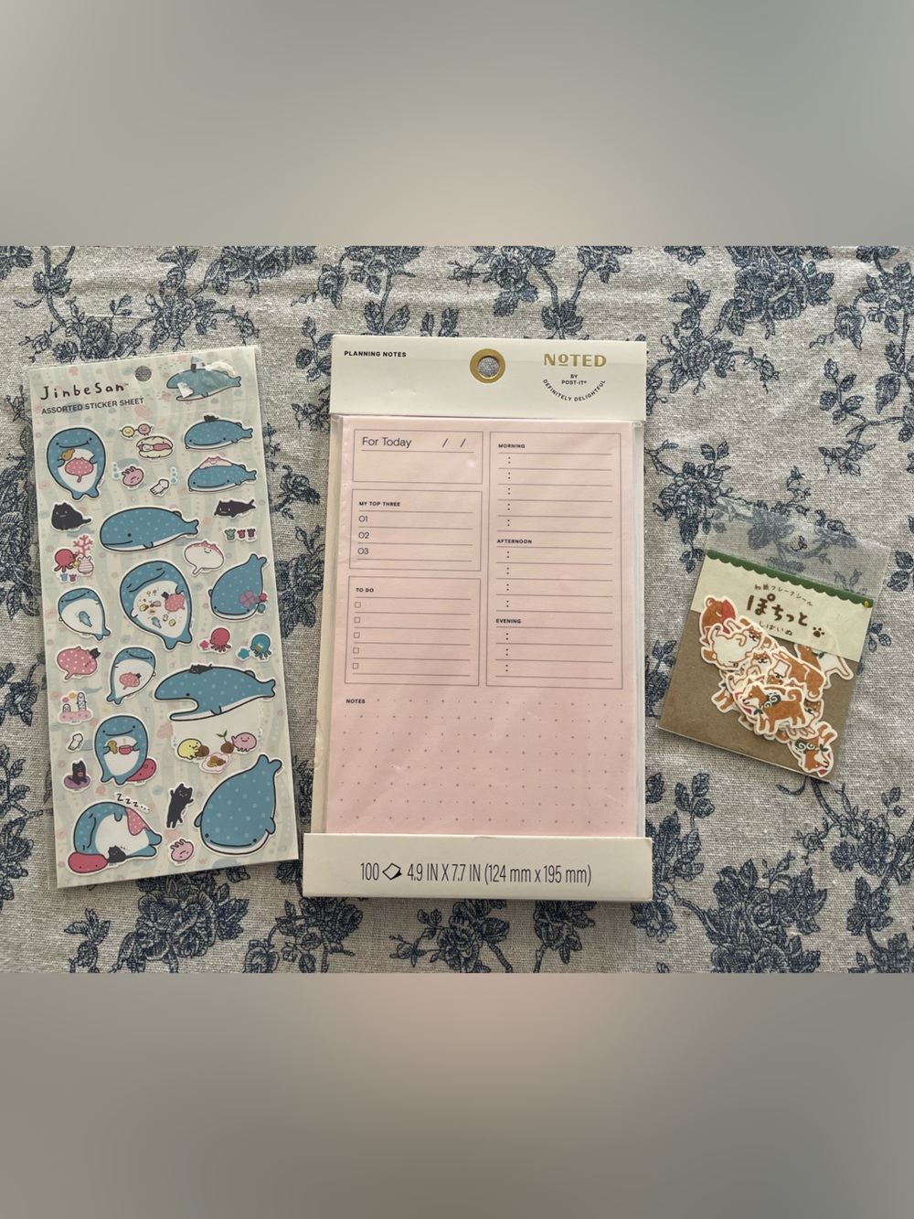 Stationary Set - NOTED To Do List w Whale Shark and Shiba Inu Stickers